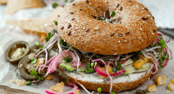 Avocado and jalapeño bagels